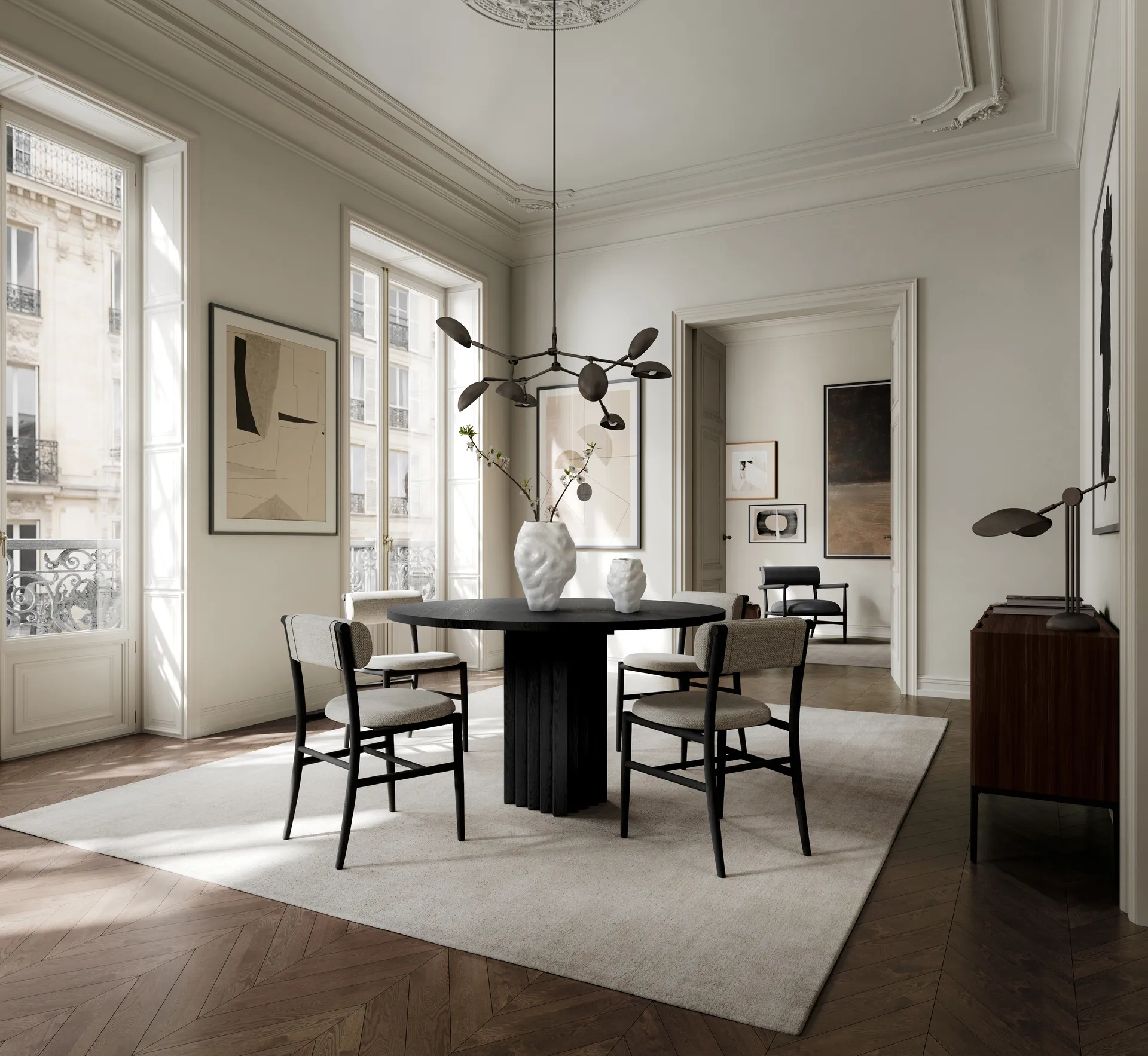 Arc τραπέζαρία Ø120 cm, Coffee black oak 101 Copenhagen