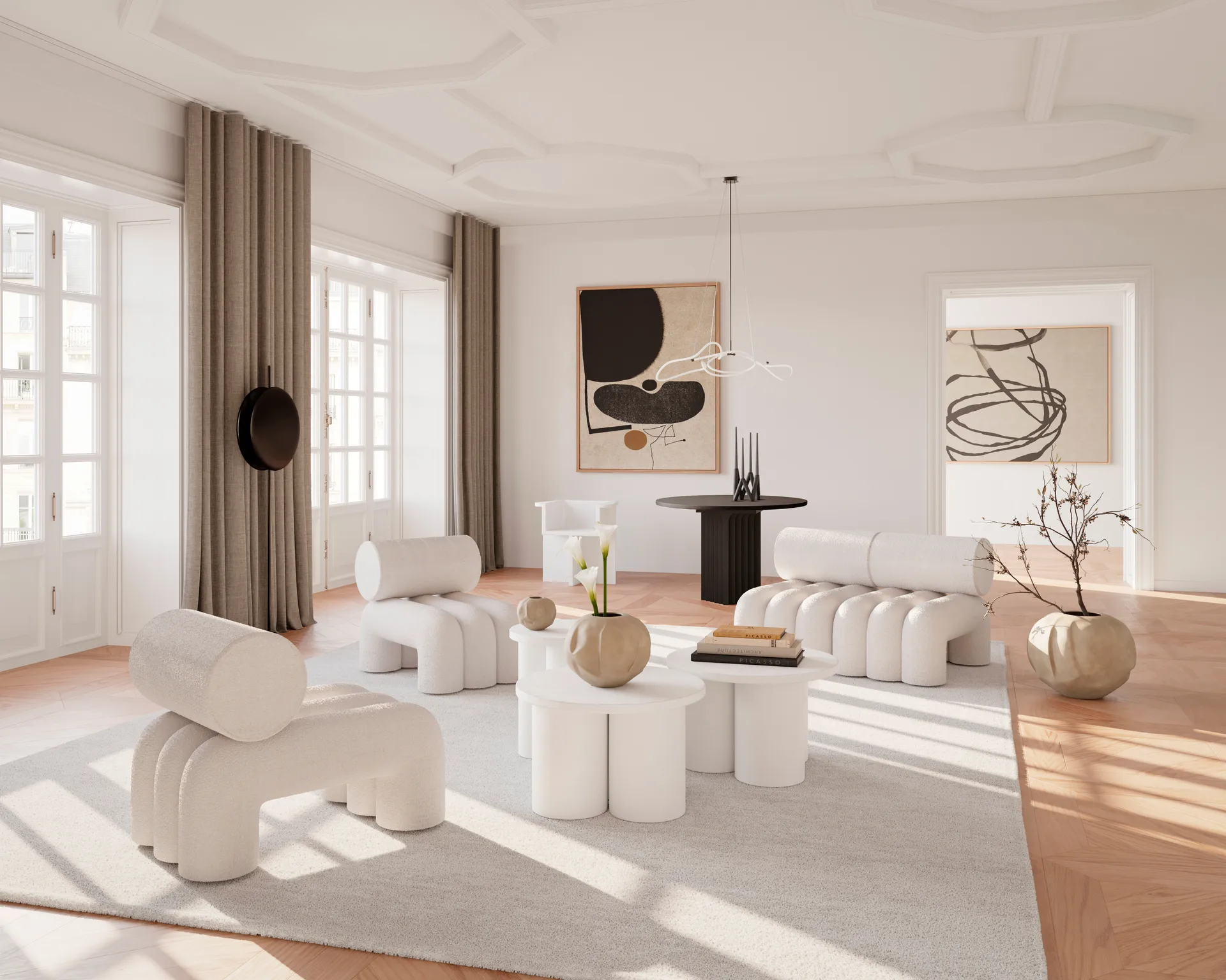 Arc τραπέζαρία Ø120 cm, Coffee black oak 101 Copenhagen