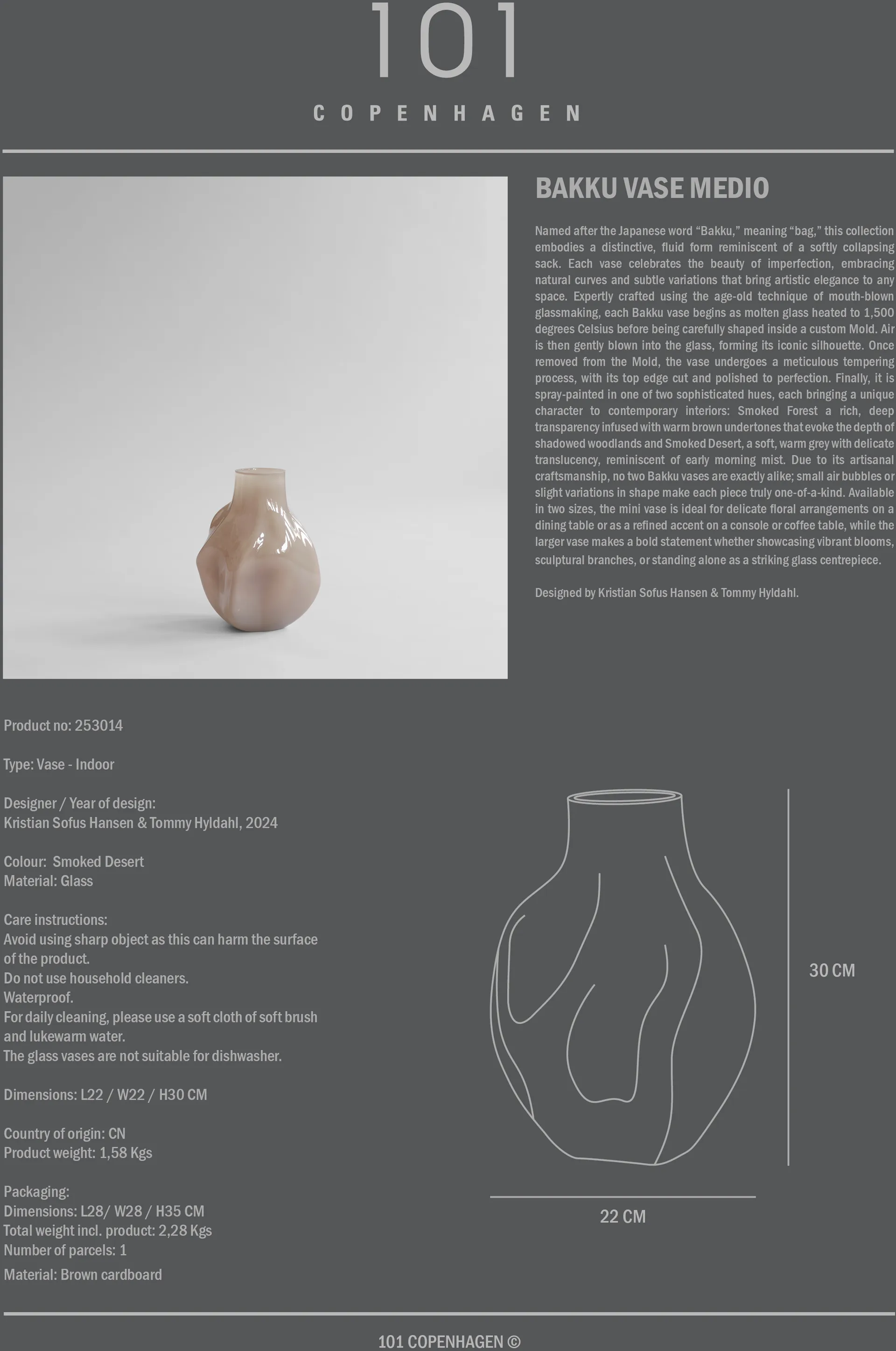 Bakku βάζο medio, Smoked desert 101 Copenhagen