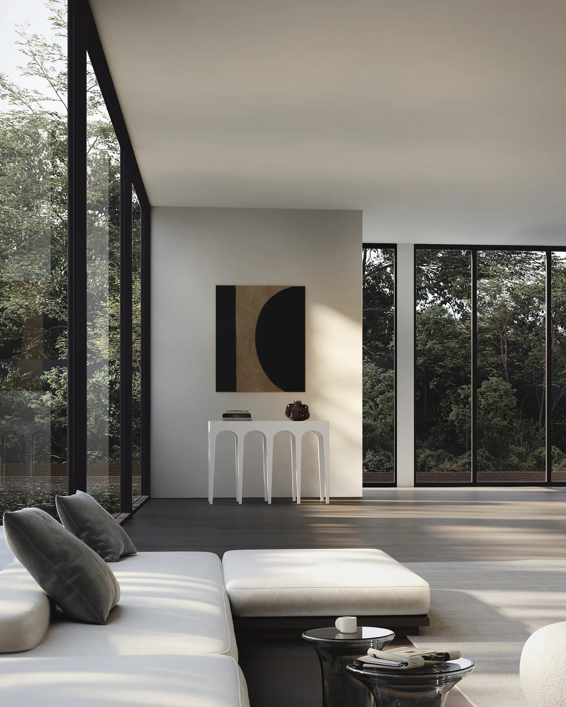 Τραπέζι τοίχου Bow Console big 114x82 εκ., Birch 101 Copenhagen