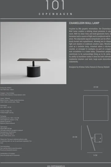 Chameleon επιτοίχιο φωτιστικό - Burned Black - 101 Copenhagen