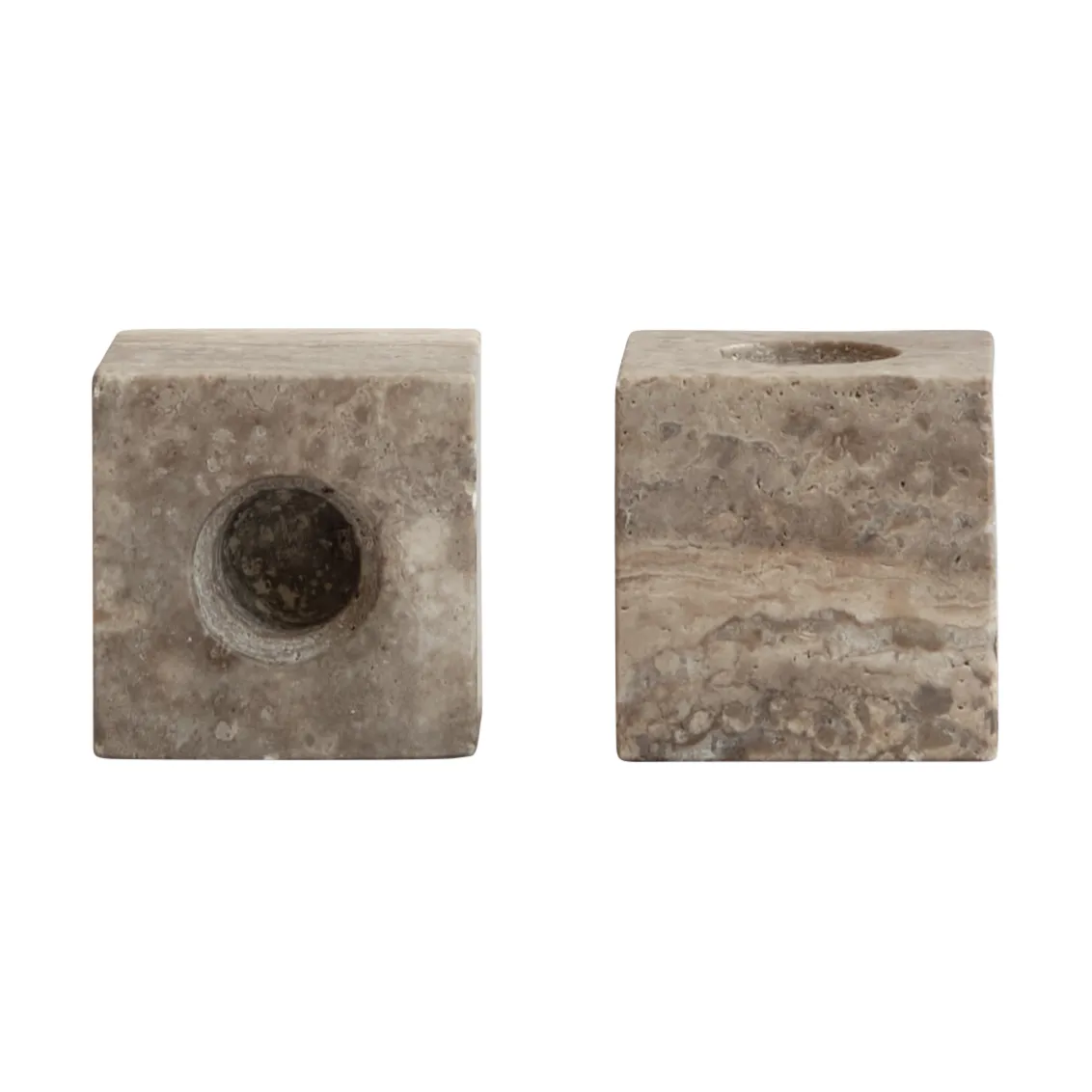 Cube κηροπήγιο 2-pack, Silver Travertine 101 Copenhagen