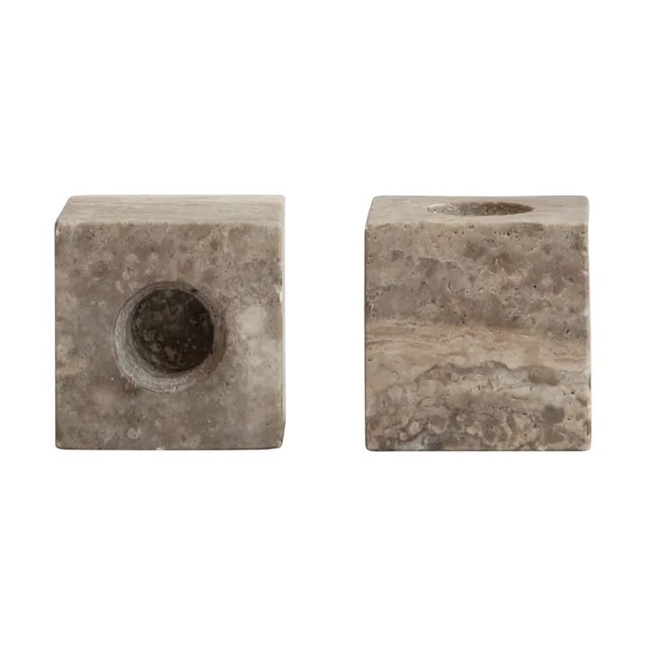 Cube κηροπήγιο 2-pack - Silver Travertine - 101 Copenhagen