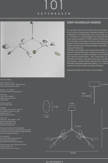 Πολυέλαιος Drop - Chrome - 101 Copenhagen