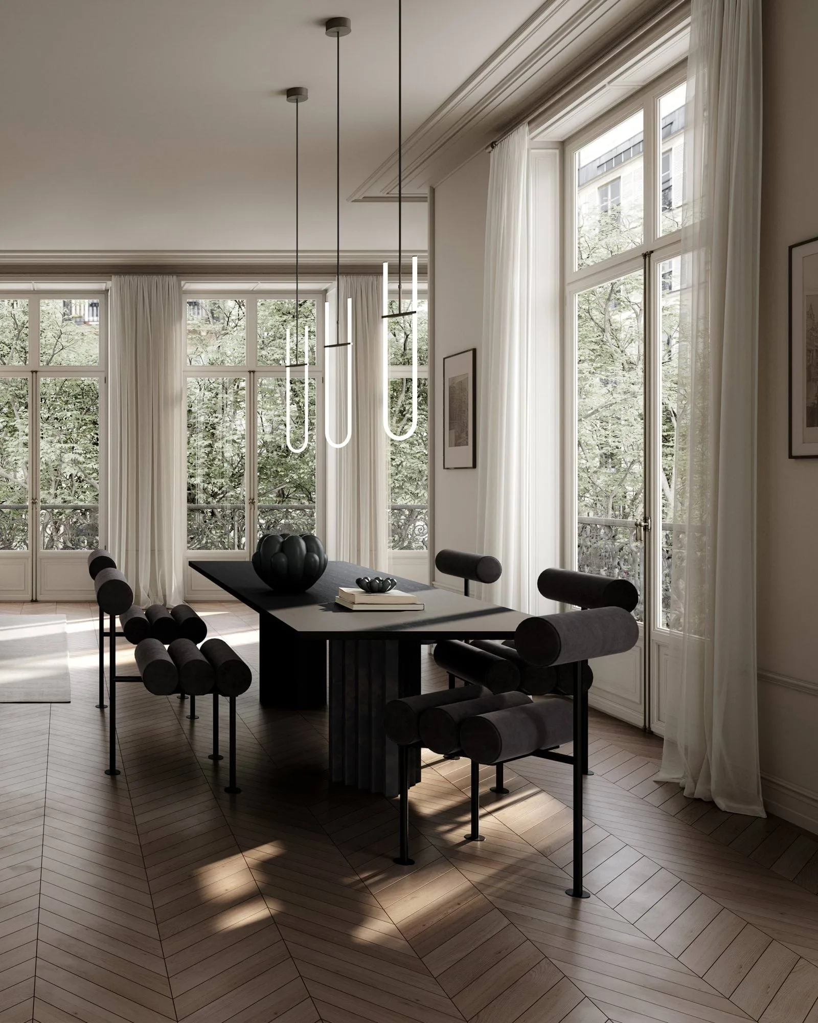 Hiro καρέκλα τραπεζαρίας, Black frame-peat 101 Copenhagen