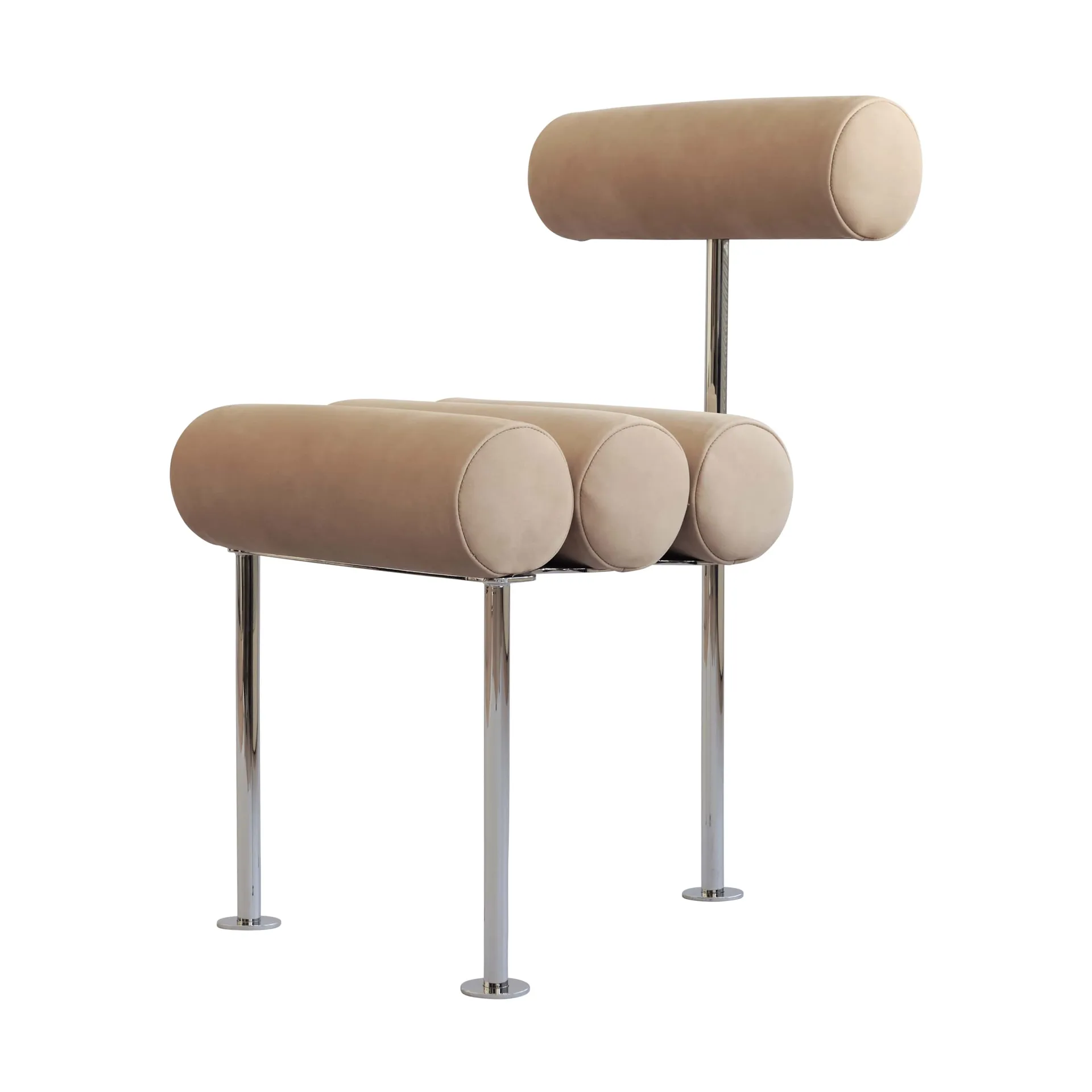 Hiro καρέκλα τραπεζαρίας, Stainless steel-nubuck 101 Copenhagen