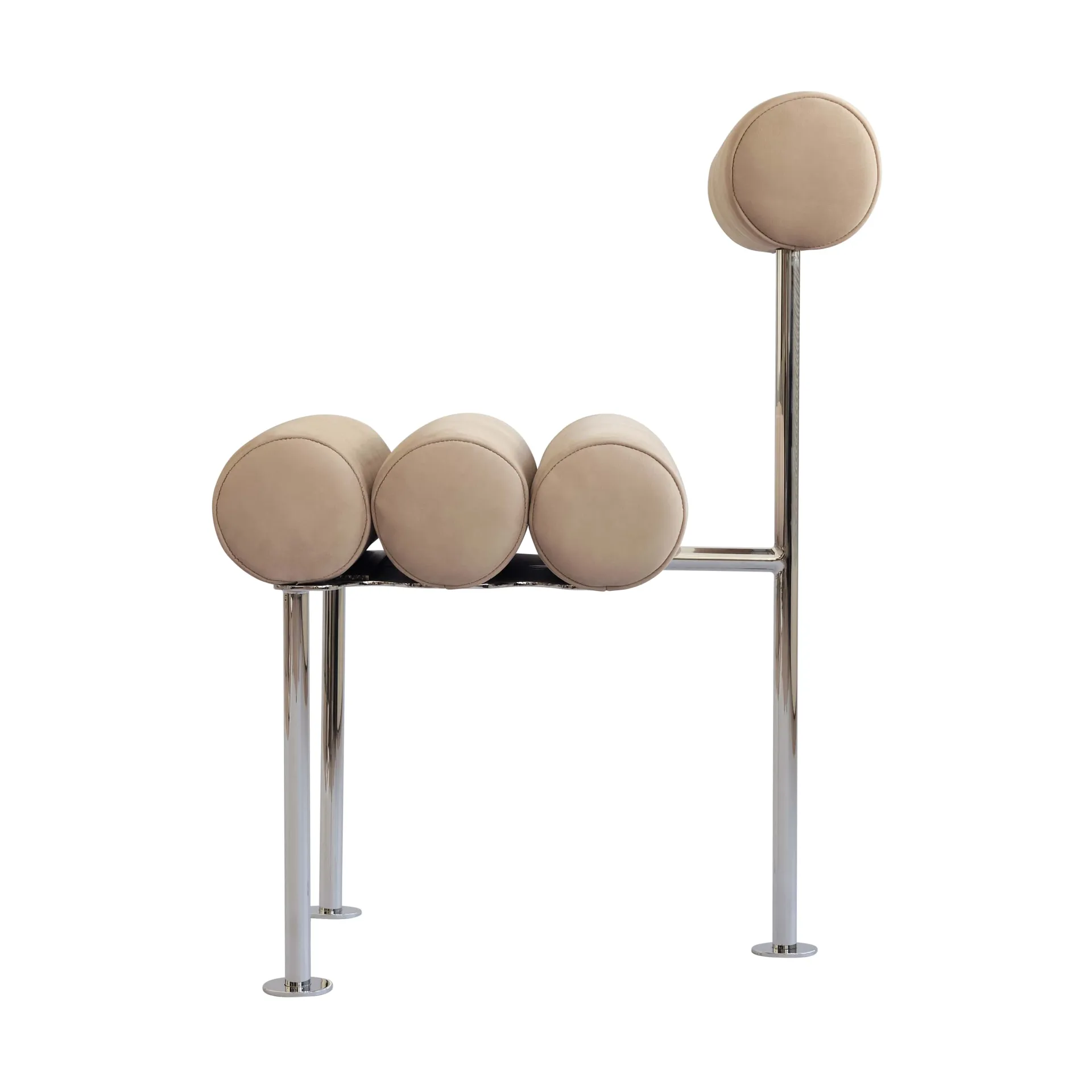 Hiro καρέκλα τραπεζαρίας, Stainless steel-nubuck 101 Copenhagen