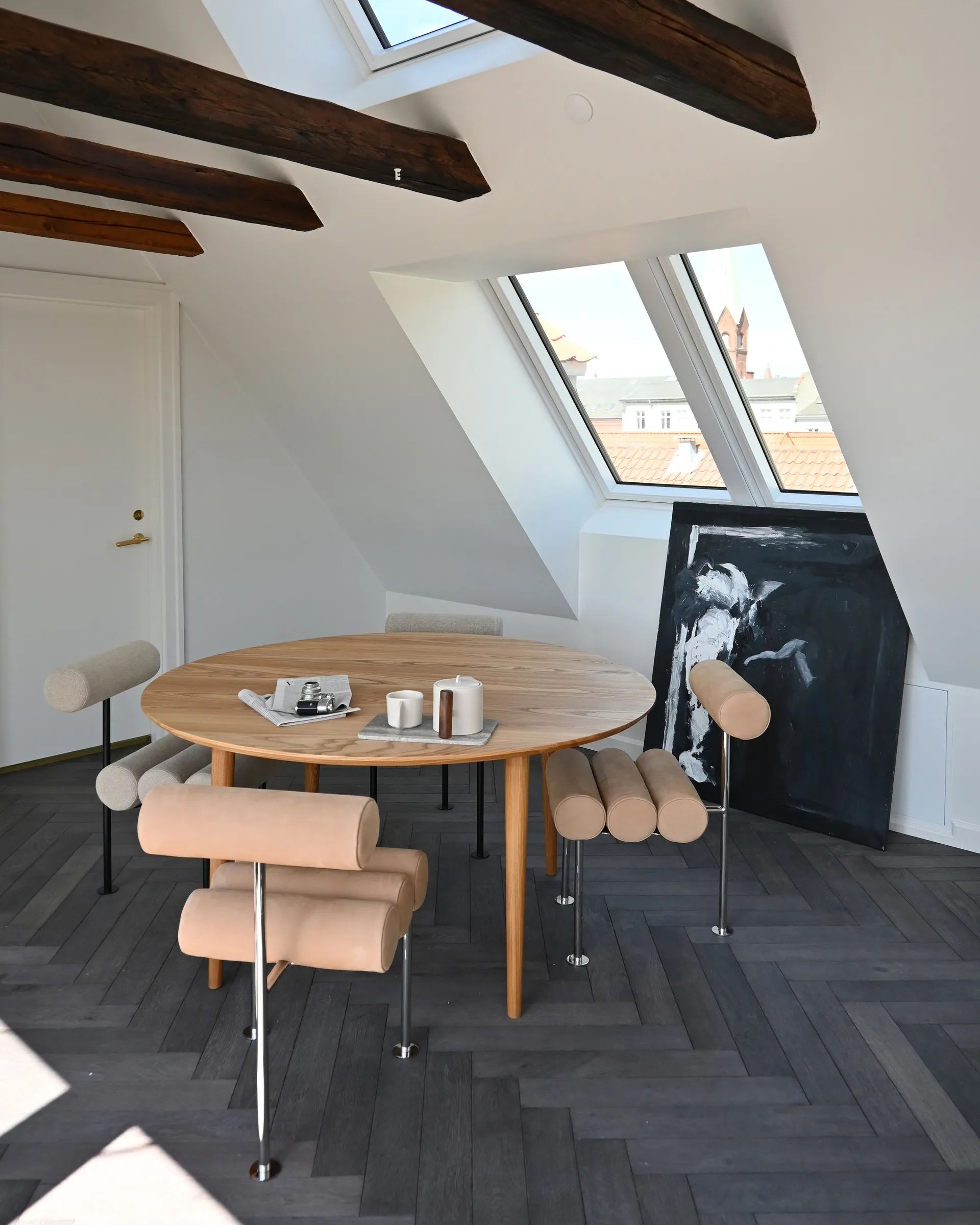 Hiro καρέκλα τραπεζαρίας, Stainless steel-nubuck 101 Copenhagen