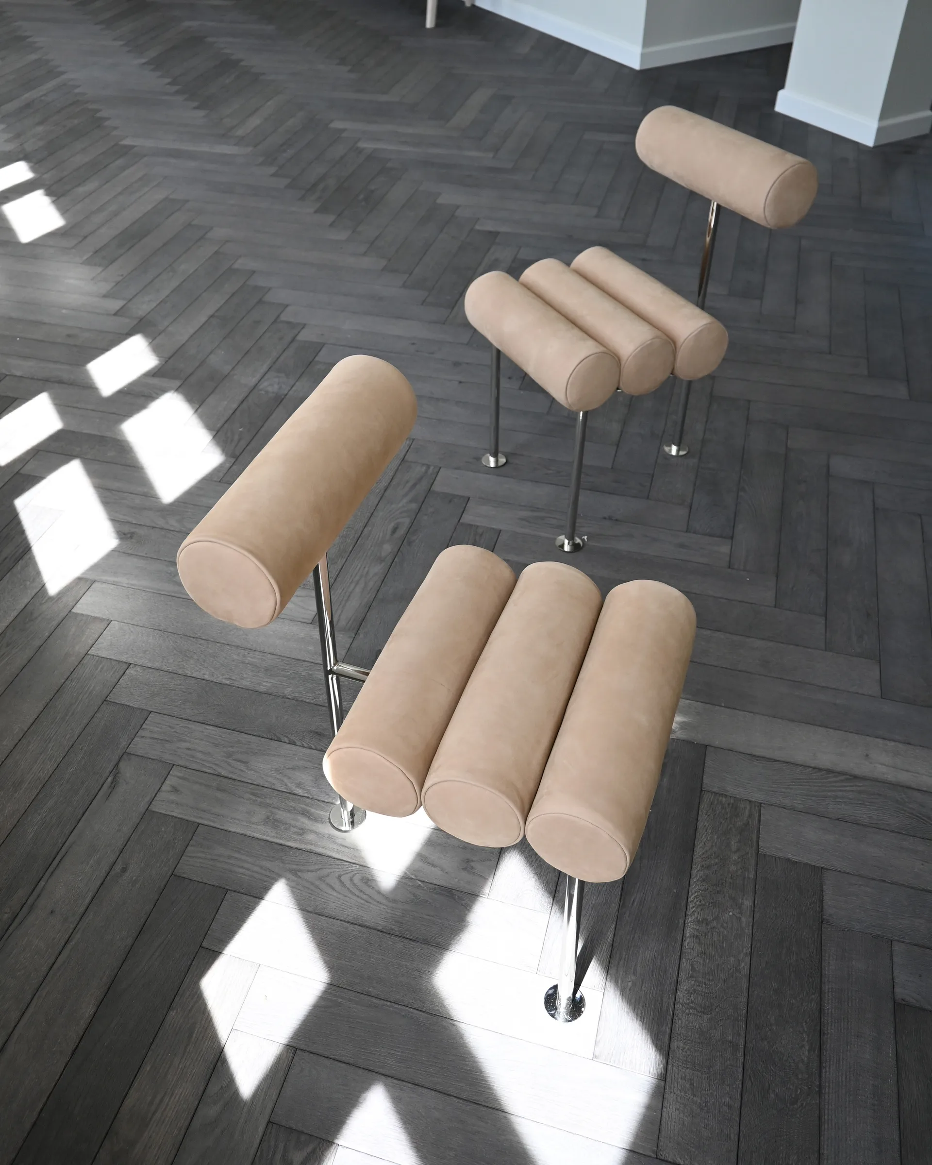 Hiro καρέκλα τραπεζαρίας, Stainless steel-nubuck 101 Copenhagen