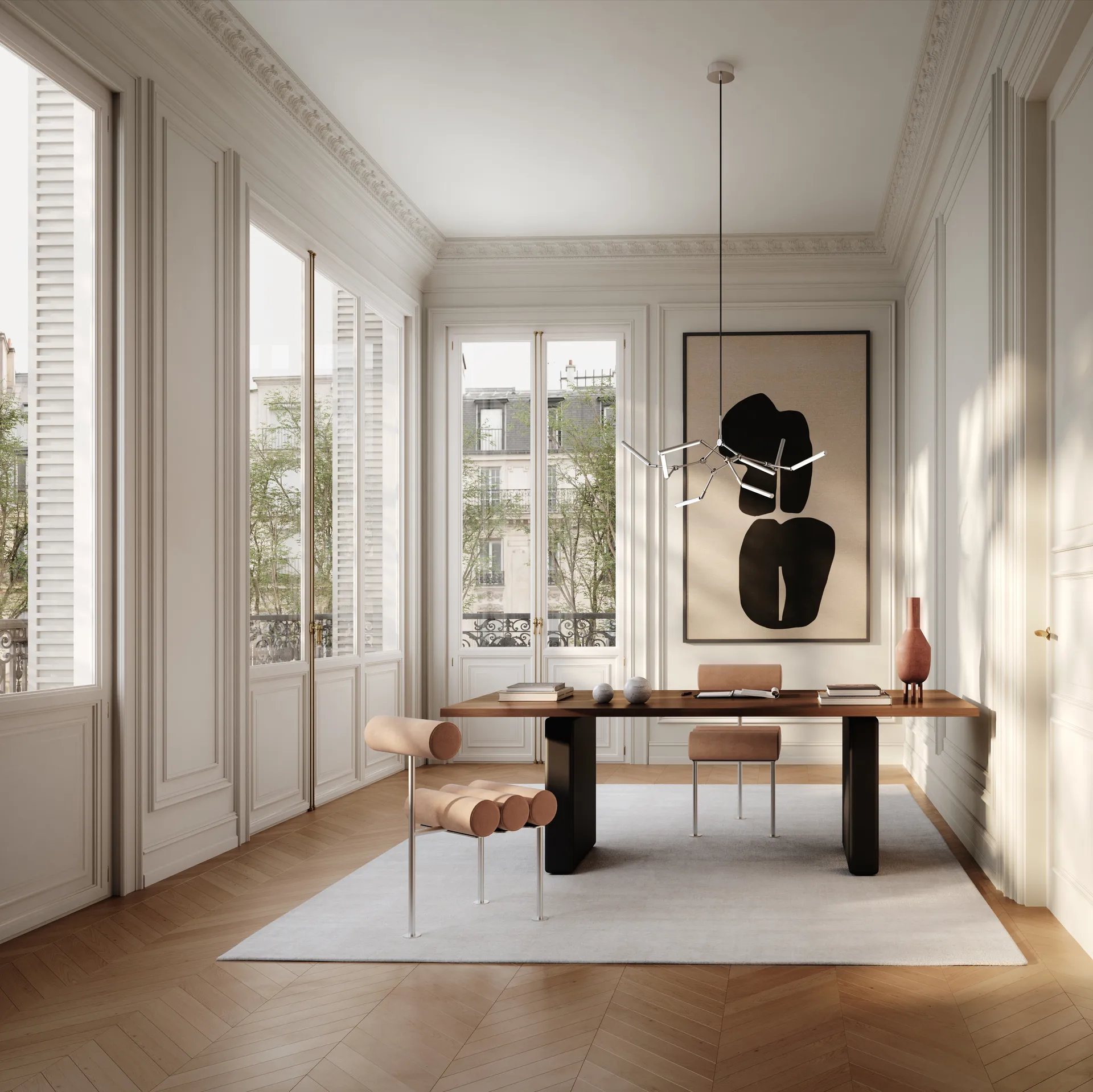 Hiro καρέκλα τραπεζαρίας, Stainless steel-nubuck 101 Copenhagen