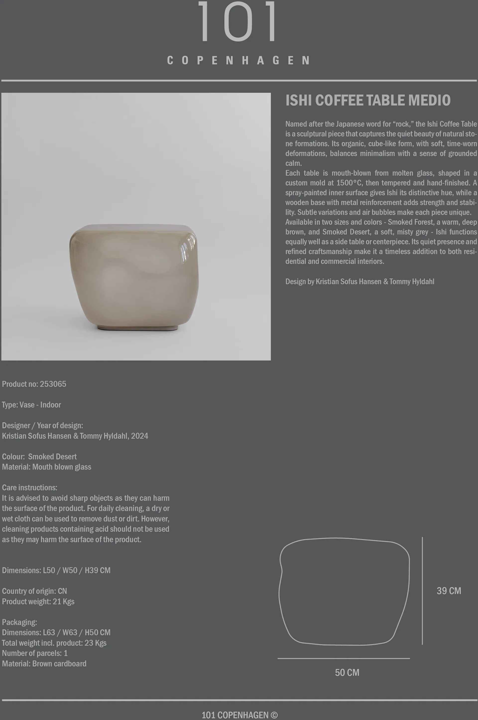 Ishi τραπεζάκι σαλονιού medio, Smoked desert 101 Copenhagen