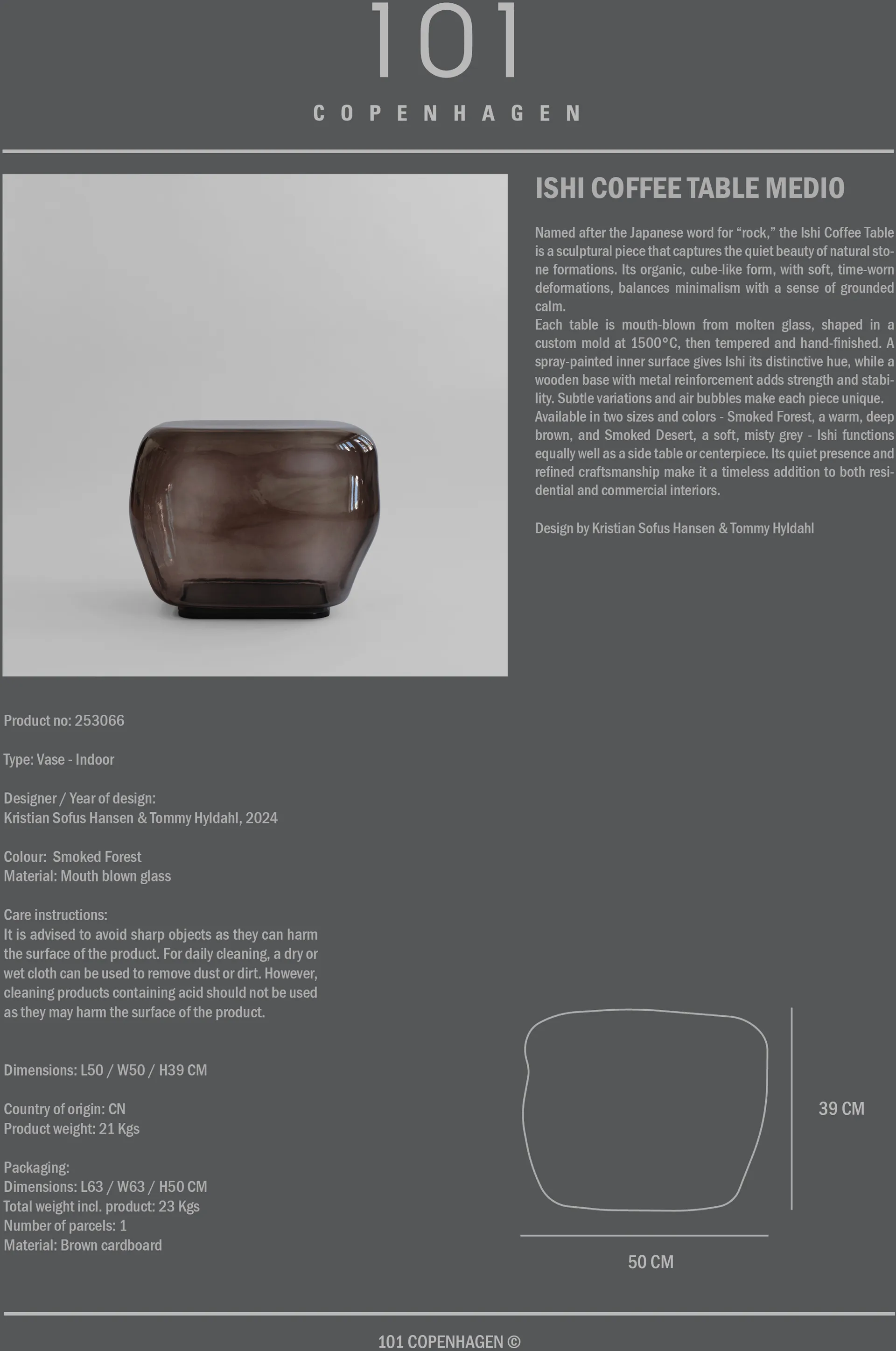 Ishi τραπεζάκι σαλονιού medio, Smoked forest 101 Copenhagen