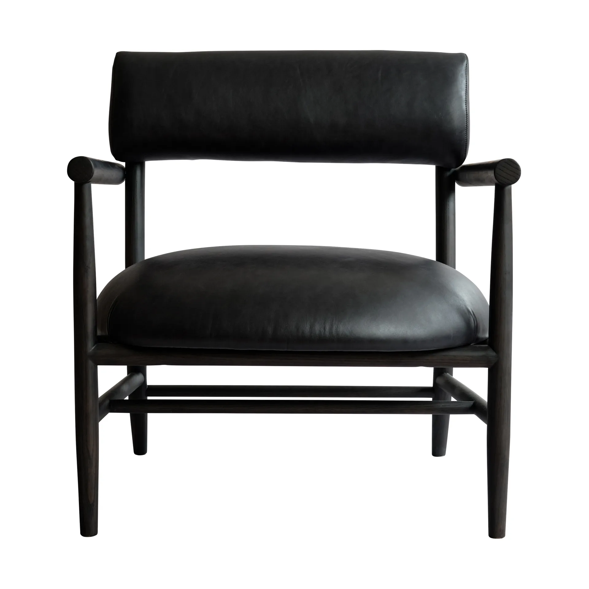 Καρέκλα lounge Nama, Aniline leather black 101 Copenhagen