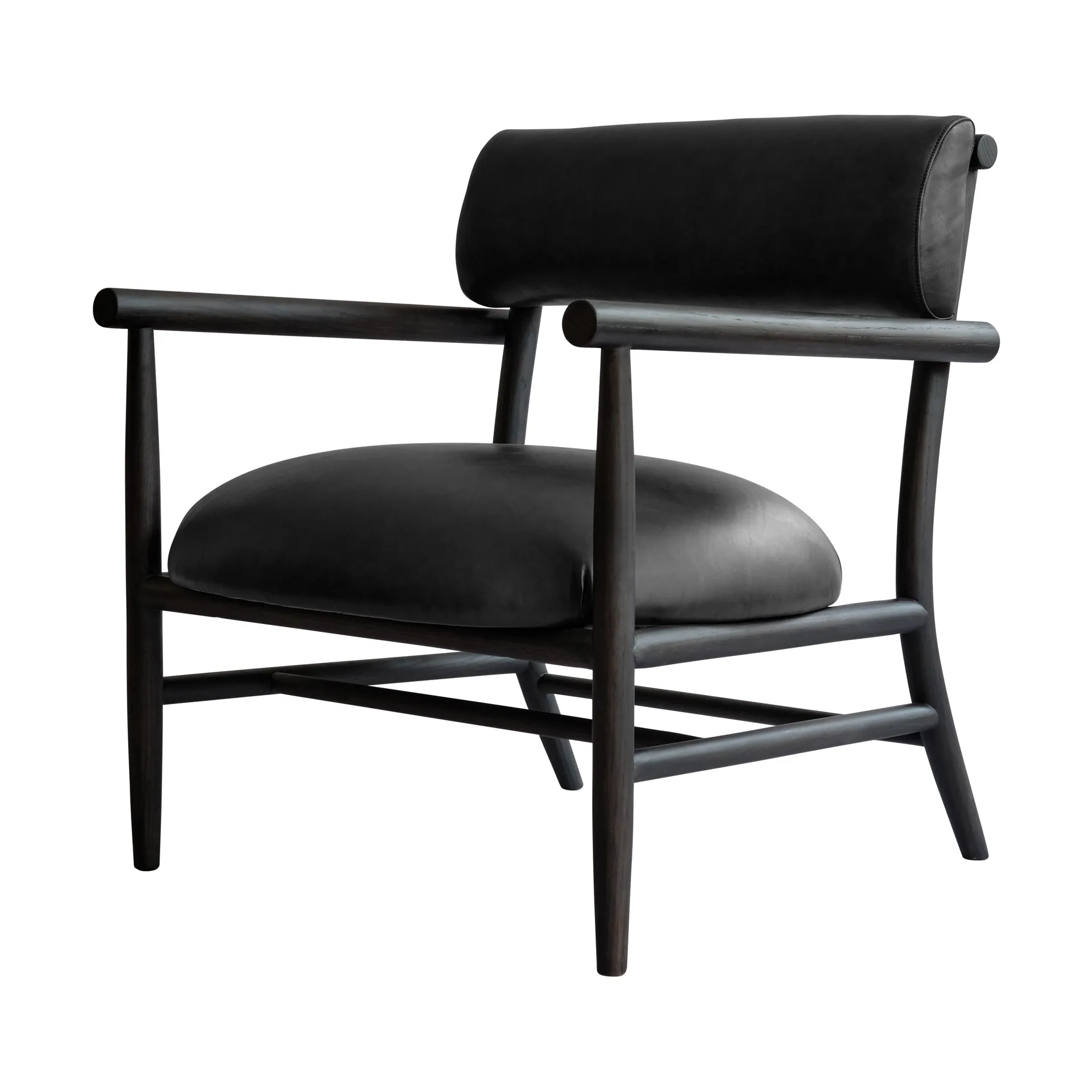 Καρέκλα lounge Nama, Aniline leather black 101 Copenhagen