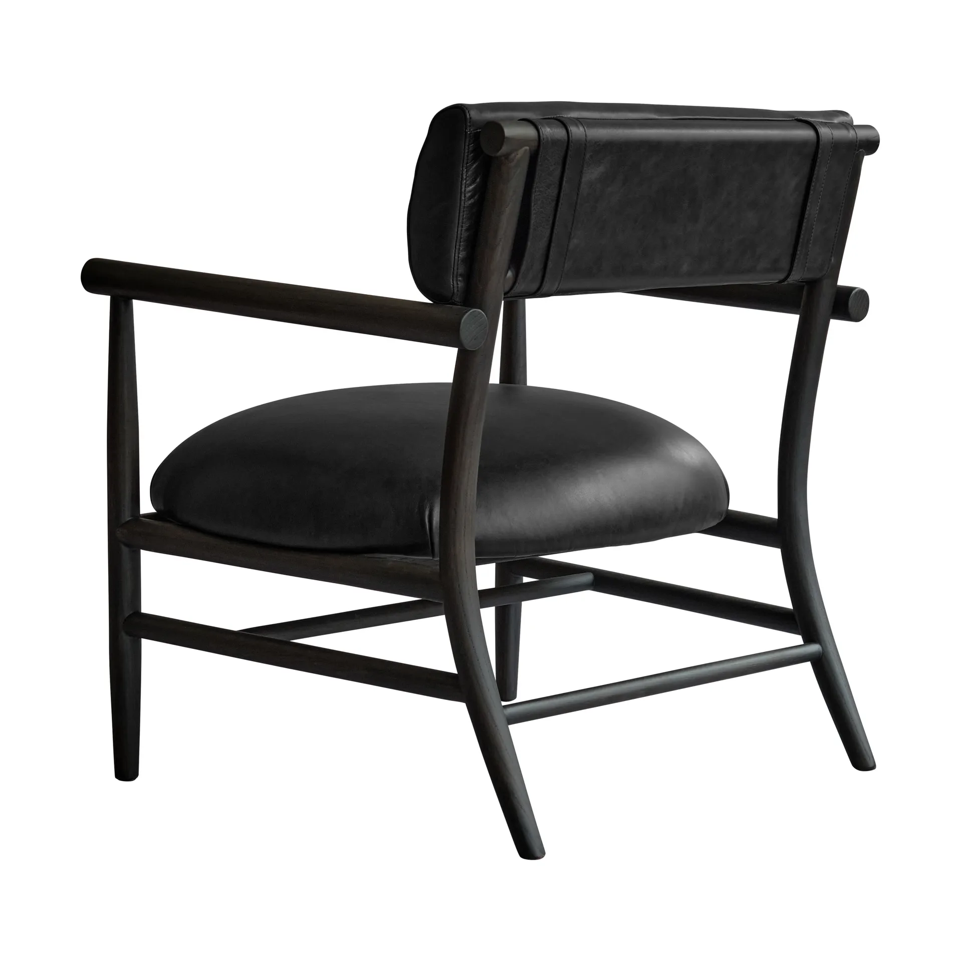 Καρέκλα lounge Nama, Aniline leather black 101 Copenhagen