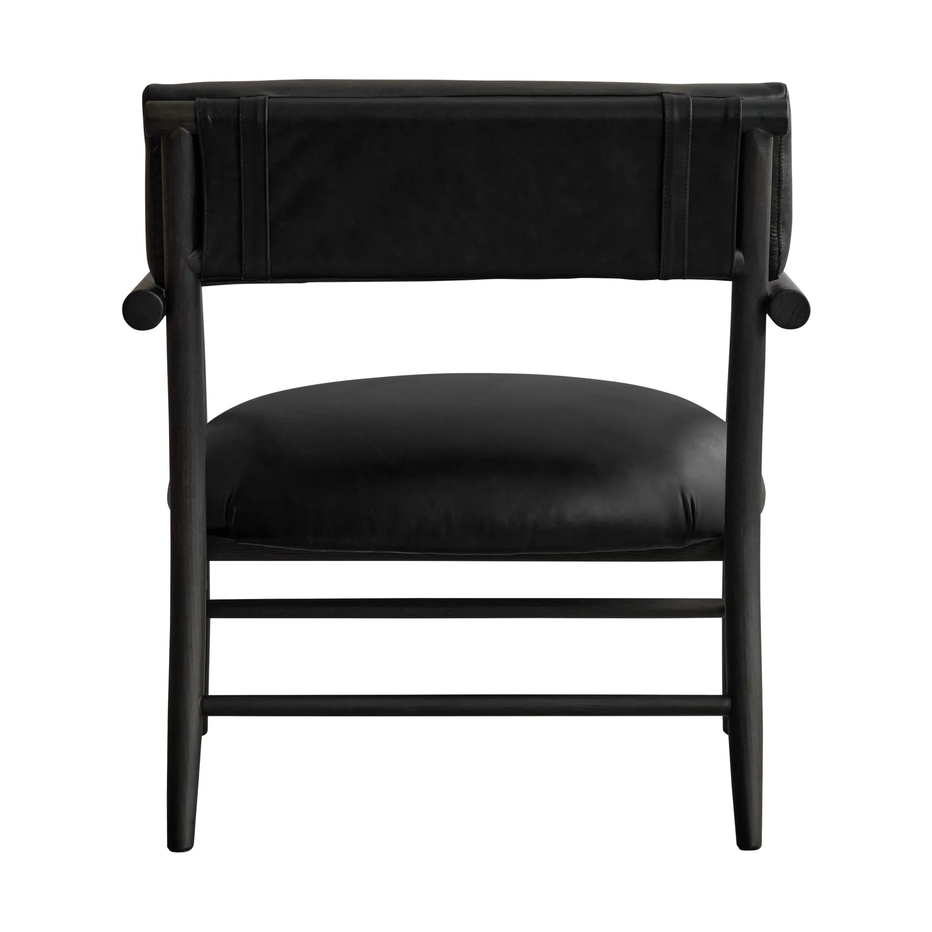 Καρέκλα lounge Nama, Aniline leather black 101 Copenhagen