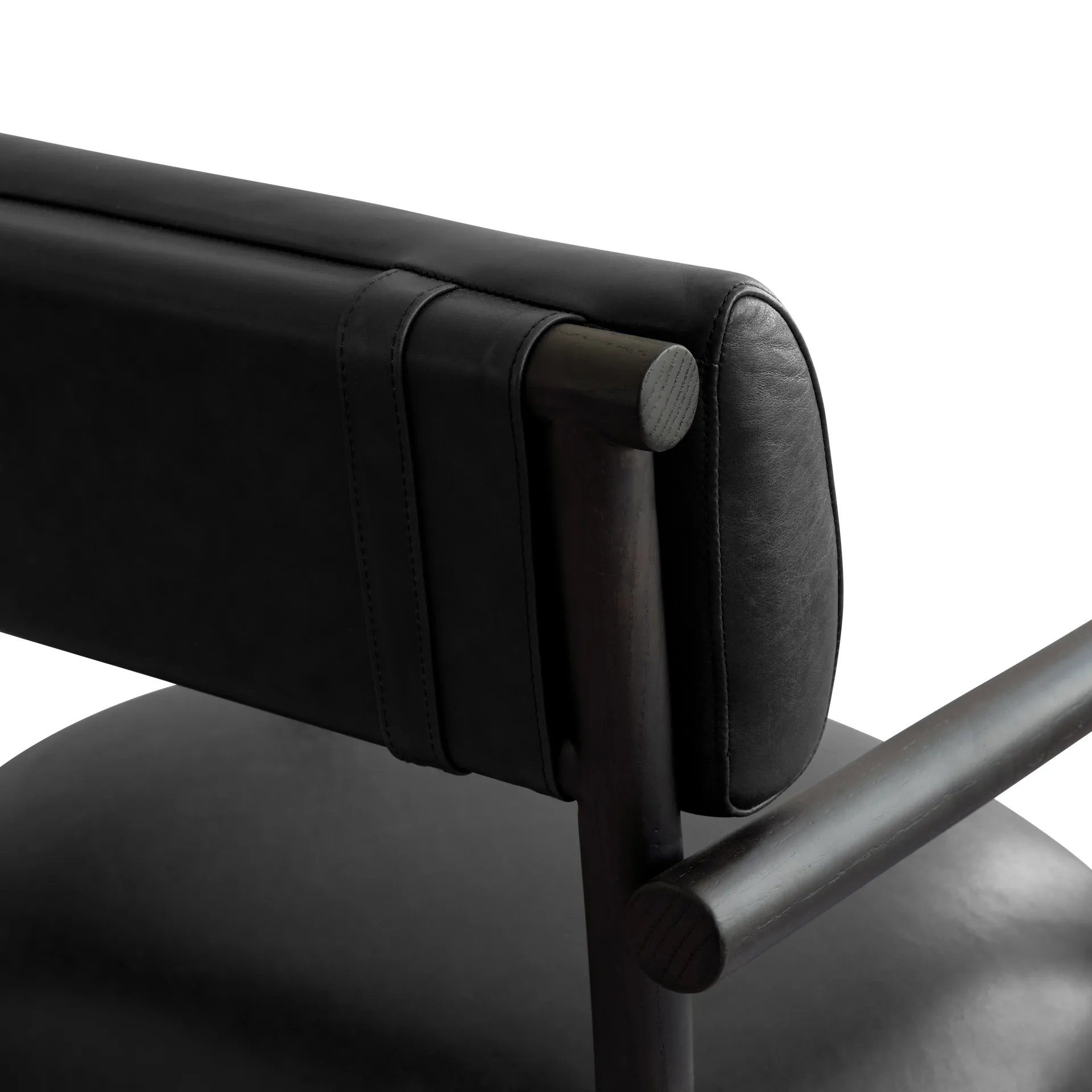 Καρέκλα lounge Nama, Aniline leather black 101 Copenhagen