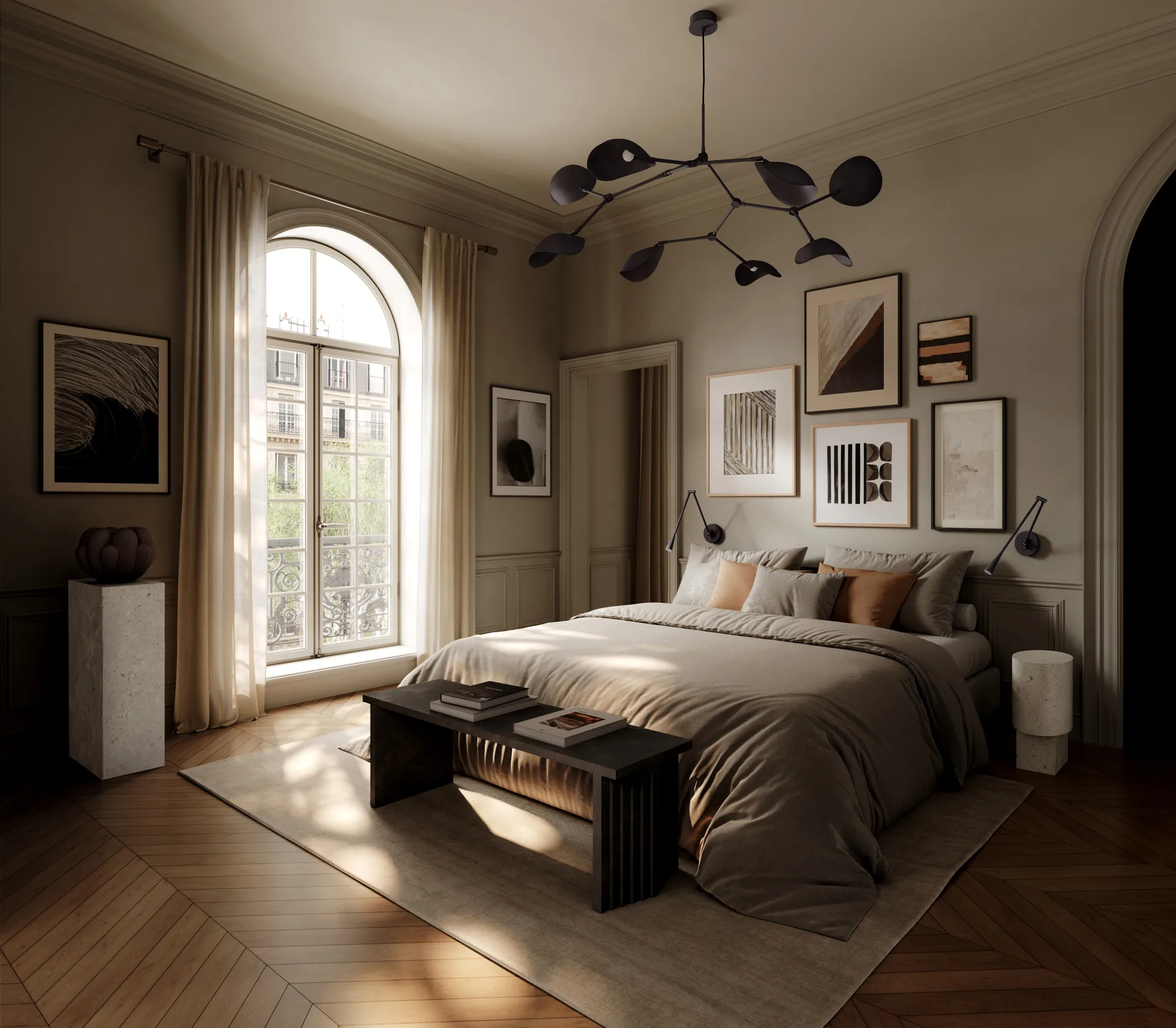 Snake επιτοίχιο φωτιστικό, Burned Black 101 Copenhagen