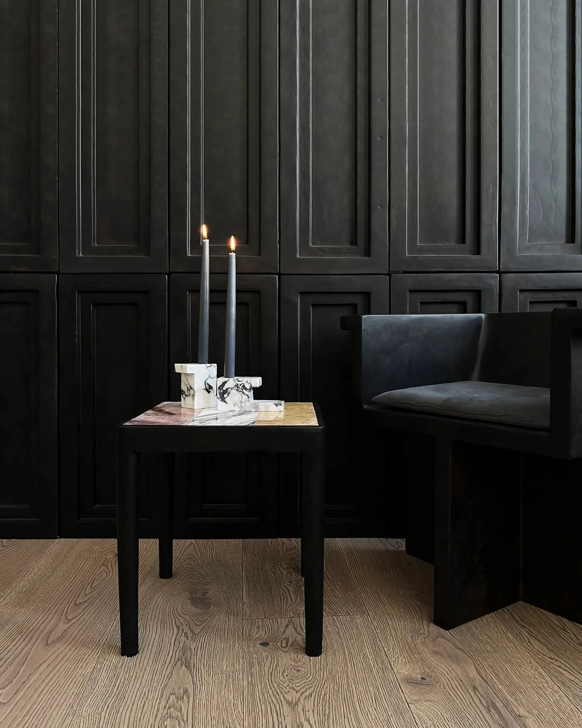 Tairu τραπέζι 38x38 εκ striped, Peach-Calacatta-Yellow 101 Copenhagen