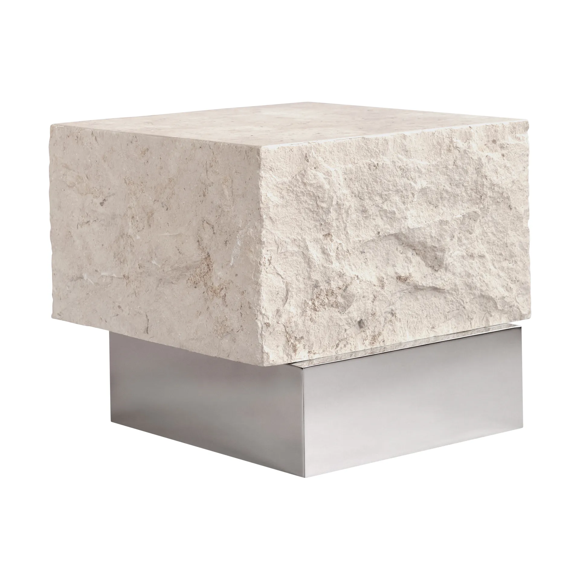 Temple βοηθητικό τραπεζάκι low 42x40 εκ., Chrome-limestone 101 Copenhagen