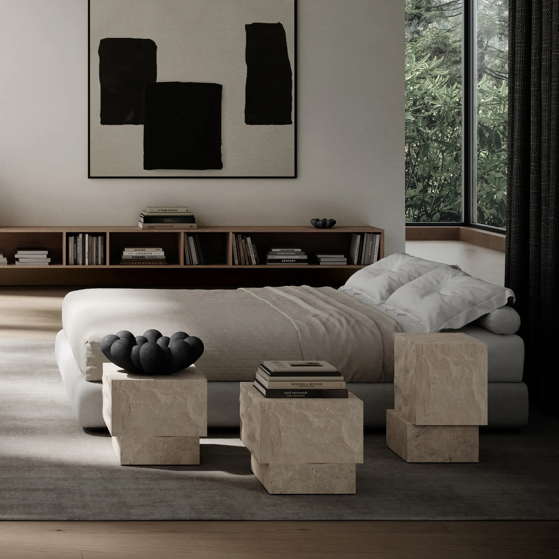 Temple βοηθητικό τραπεζάκι low 42x40 εκ., Chrome-limestone 101 Copenhagen