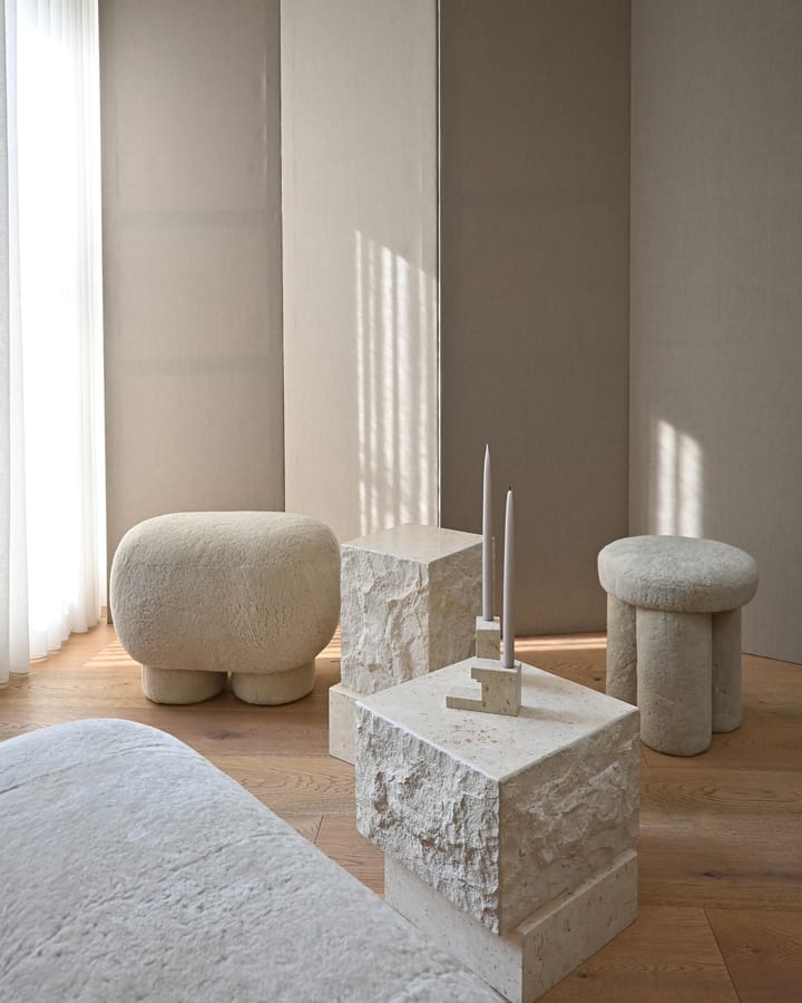 Temple βοηθητικό τραπεζάκι low 42x40 εκ., Chrome-limestone 101 Copenhagen