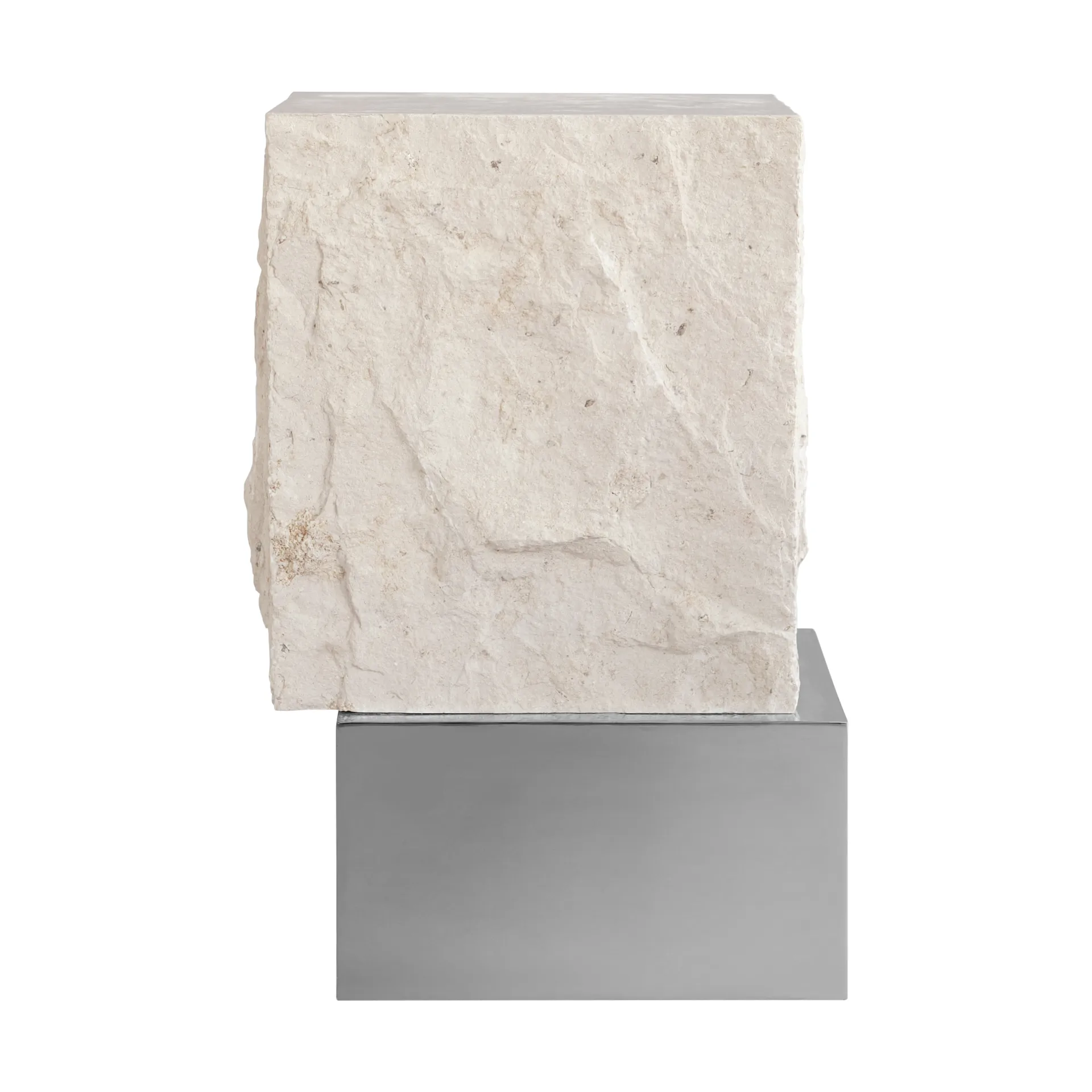 Temple βοηθητικό τραπεζάκι tall 50x33 εκ., Chrome-limestone 101 Copenhagen
