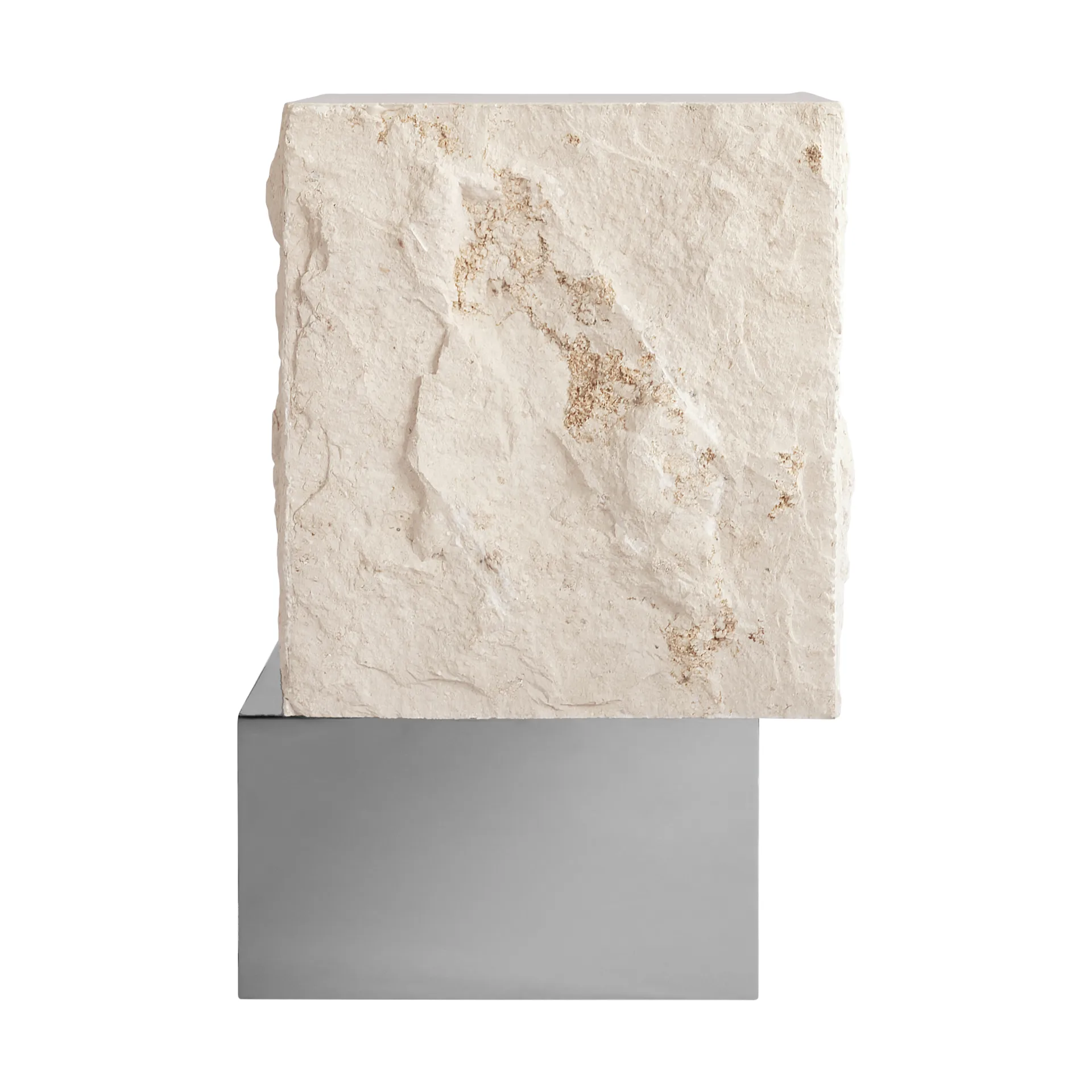 Temple βοηθητικό τραπεζάκι tall 50x33 εκ., Chrome-limestone 101 Copenhagen