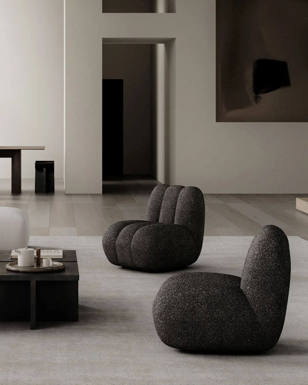 Καρέκλα σαλονιού Toe bouclé, Deep taupe 101 Copenhagen