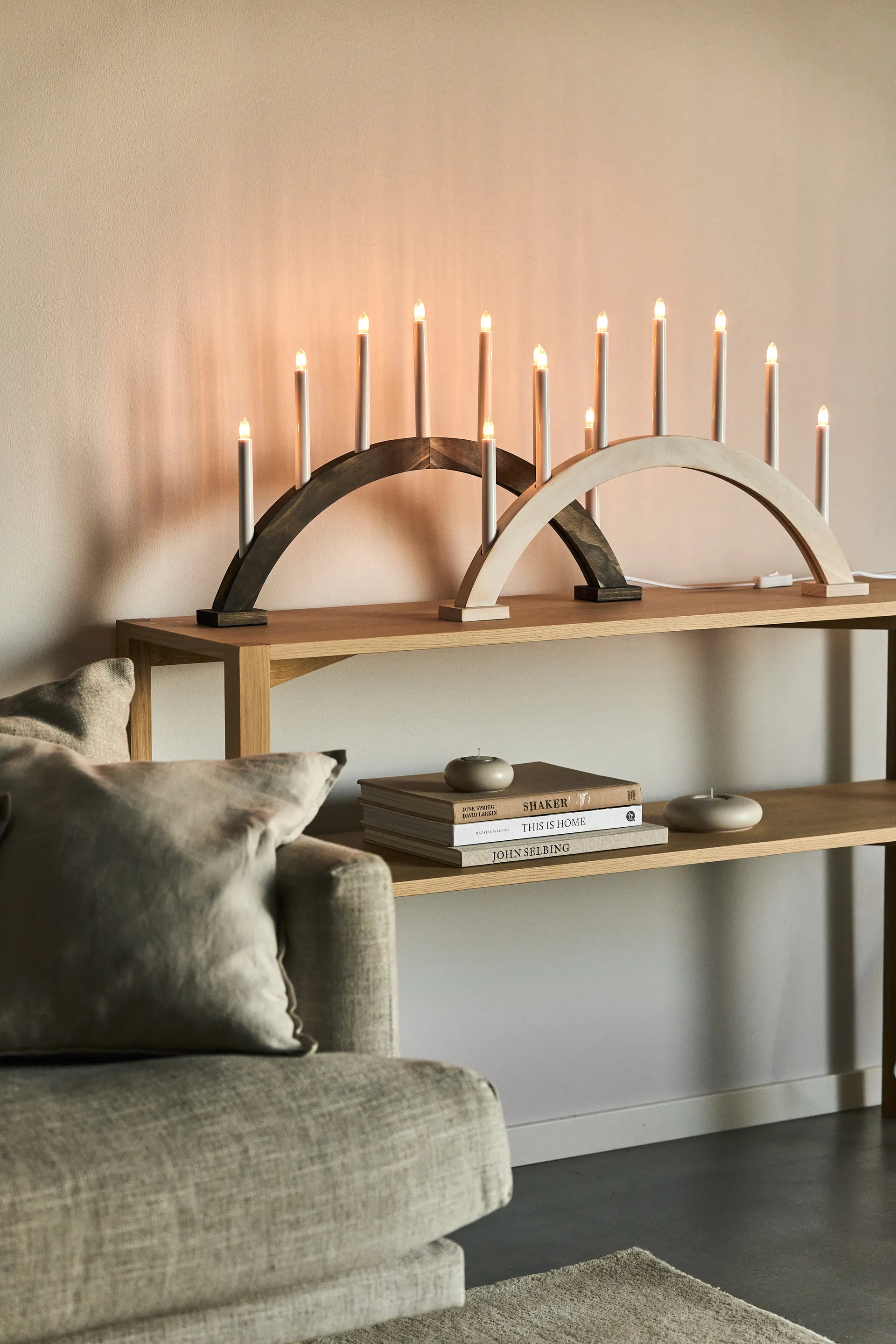 Τραπέζι κονσόλα Anton 35x125 cm, Λευκό-χρωματισμένη βελανιδιά 1898