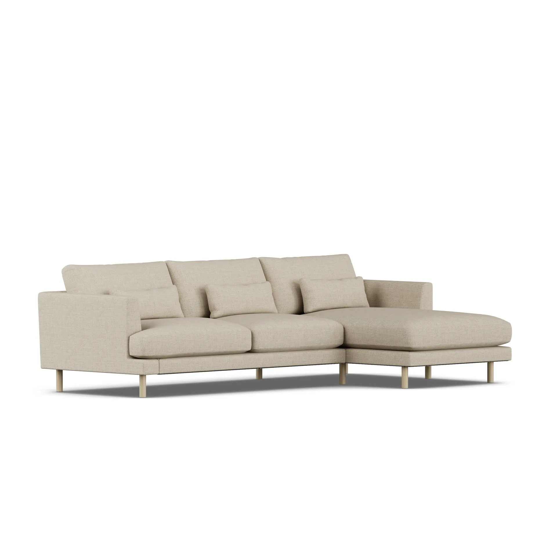 Bredhult καναπές, Bern Beige 0341-Λευκή λαδωμένη δρυς, 2,5 θέσεων C1 1898