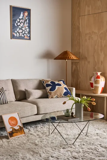 Bredhult καναπές - Bern Beige 0341-Λευκή λαδωμένη δρυς, 3 θέσεων - 1898