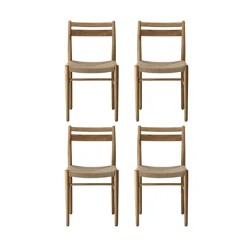 Fridhem καρέκλα τραπεζαρίας, βαμμένη δρυς-φυσικό πλέξιμο, σετ 4 τεμαχίων - 1898