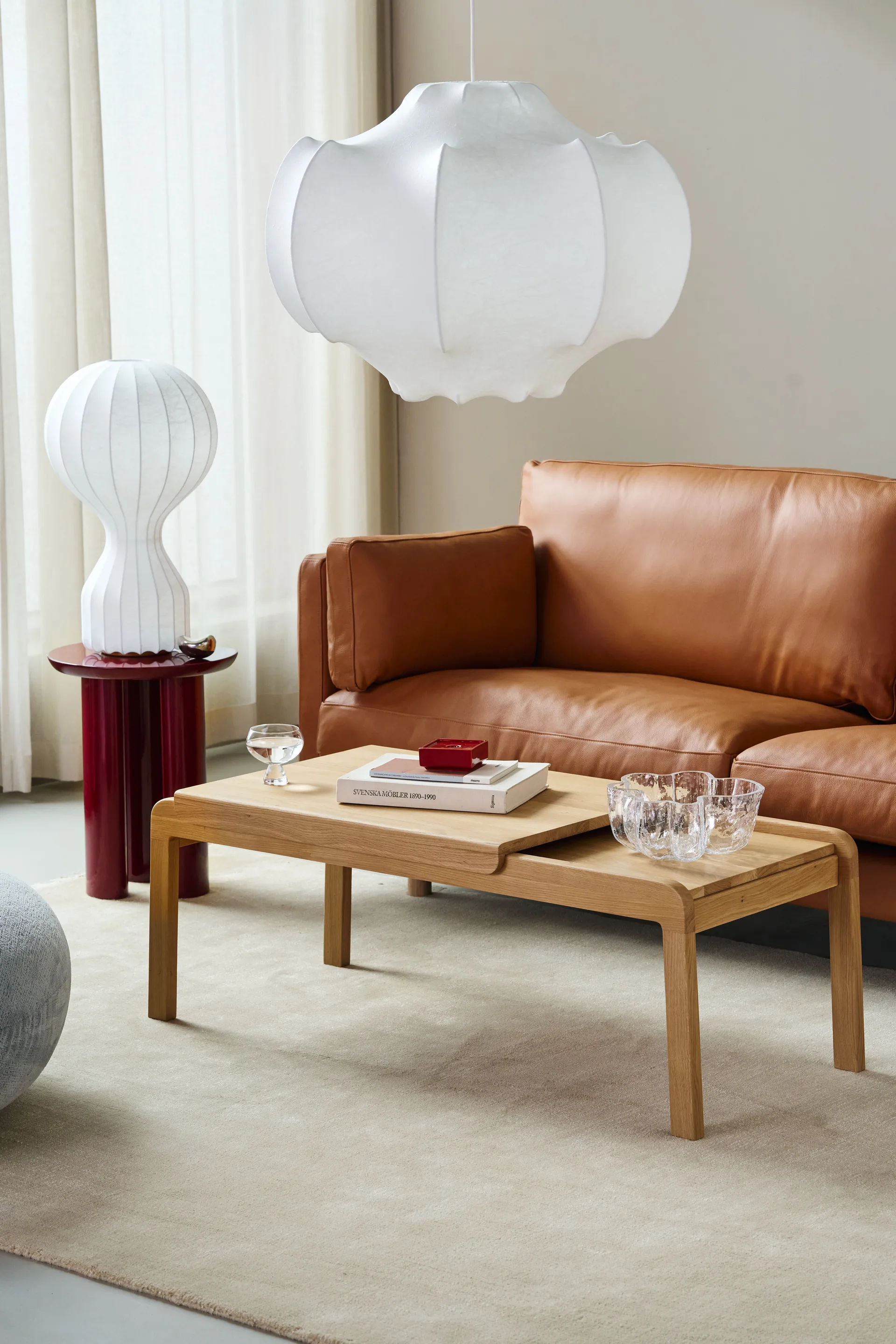 Τραπεζάκι σαλονιού Knutskog 115x52x41 cm, Φυσική λουστραρισμένη δρυς 1898