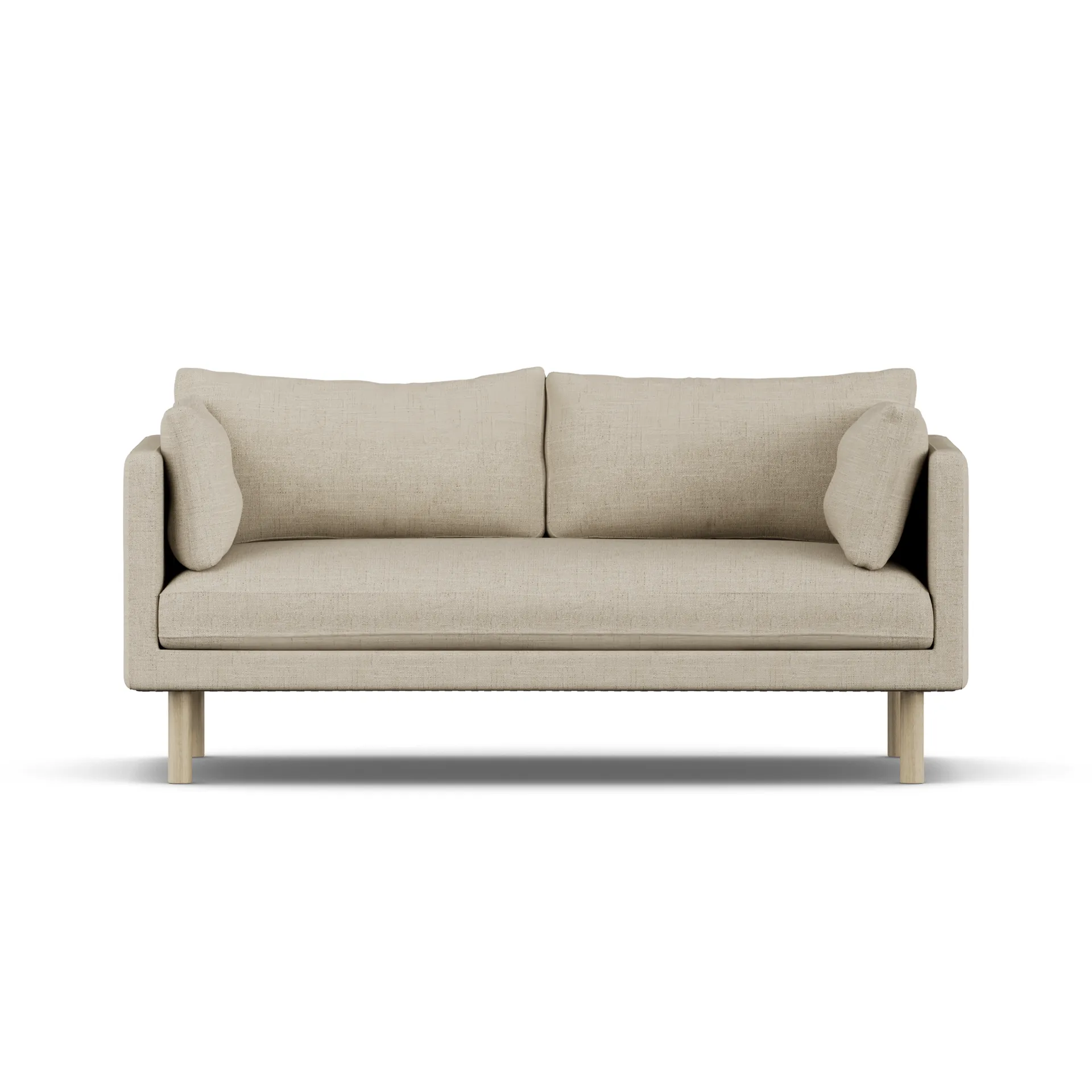 Linnevik καναπές, Bern Beige 0341-Λευκή λαδωμένη δρυς, 2 θέσεων, χωρίς φούστα 1898