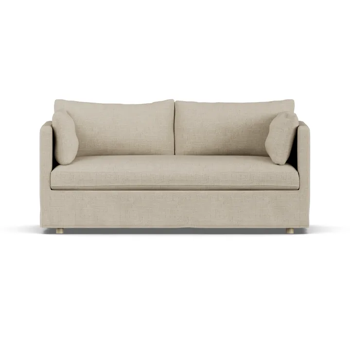 Linnevik καναπές - Bern beige 0341-Λευκή λαδωμένη δρυς, 2 θέσεων, με φούστα - 1898