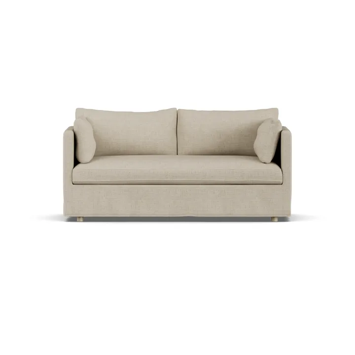 Linnevik καναπές - Bern beige 0341-Λευκή λαδωμένη δρυς, 2 θέσεων, με φούστα - 1898