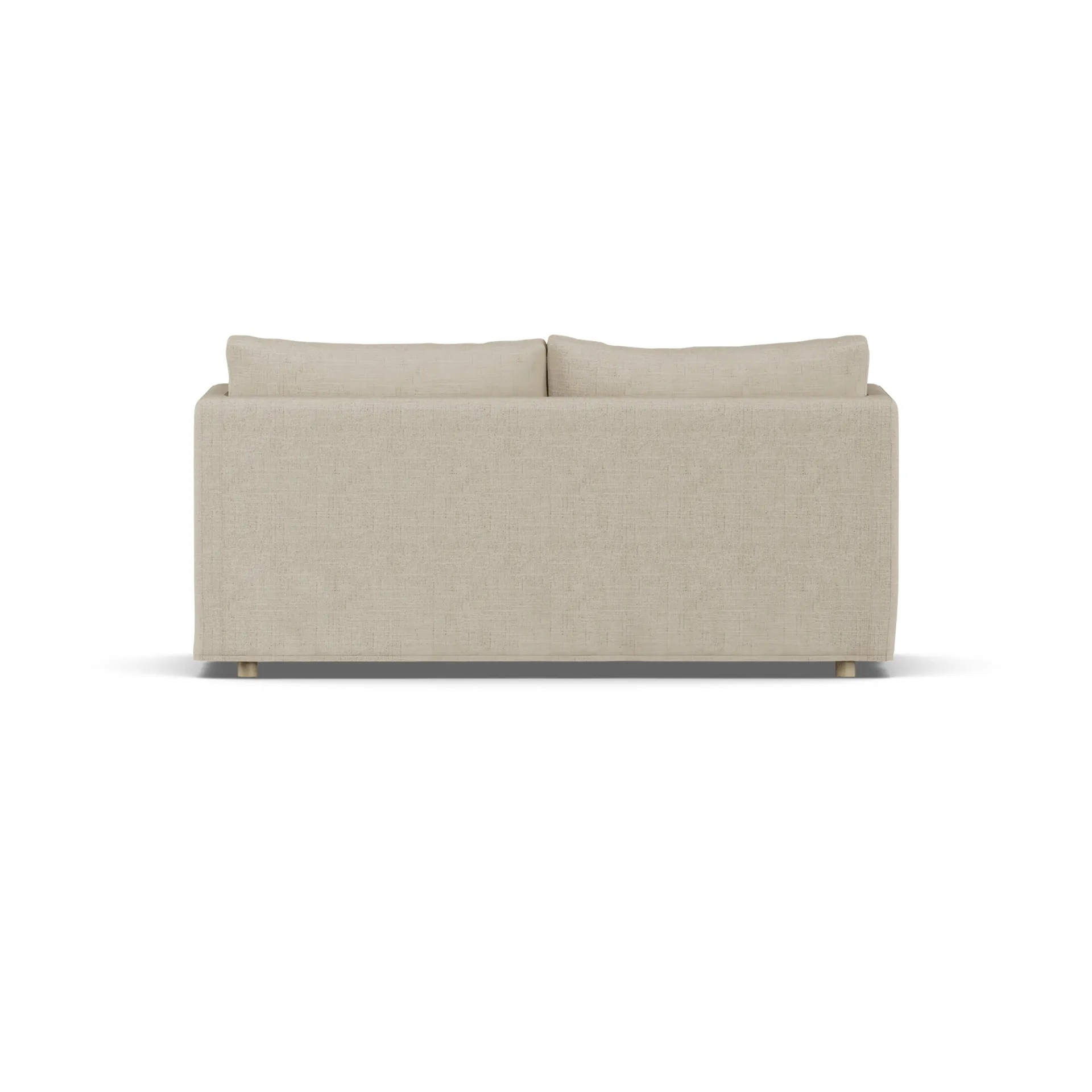 Linnevik καναπές, Bern beige 0341-Λευκή λαδωμένη δρυς, 2 θέσεων, με φούστα 1898