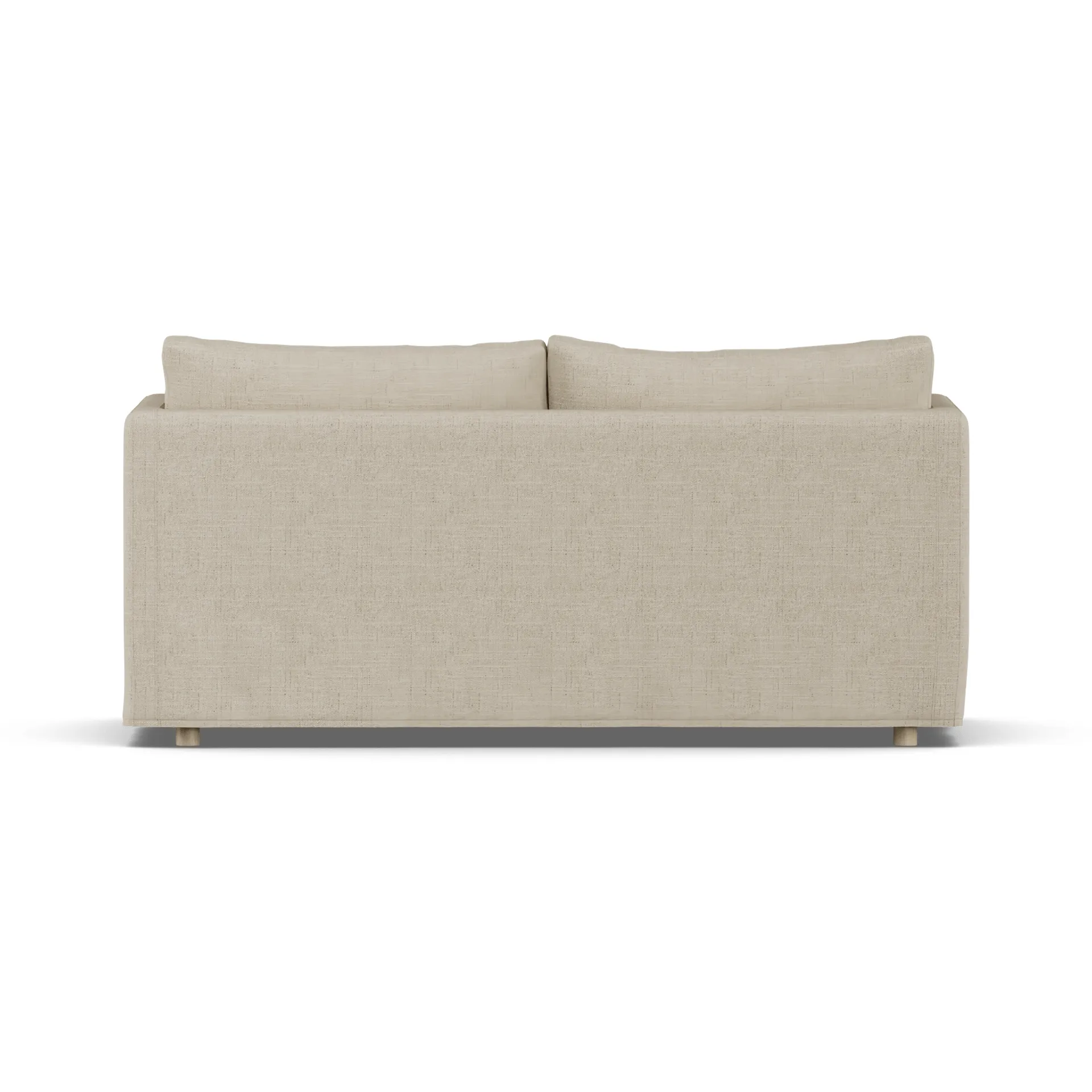 Linnevik καναπές, Bern beige 0341-Λευκή λαδωμένη δρυς, 2 θέσεων, με φούστα 1898