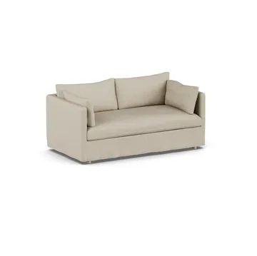 Linnevik καναπές - Bern beige 0341-Λευκή λαδωμένη δρυς, 2 θέσεων, με φούστα - 1898