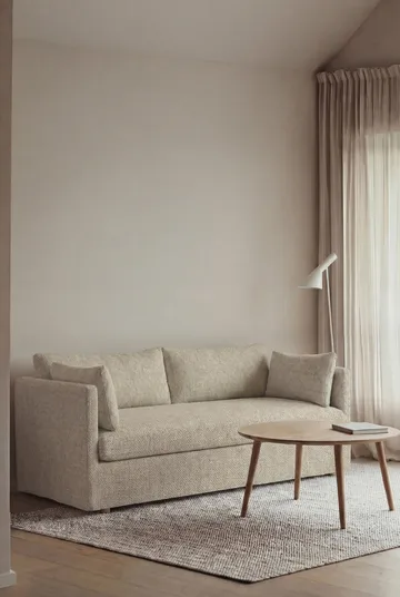 Linnevik καναπές - Bern beige 0341-Λευκή λαδωμένη δρυς, 2 θέσεων, με φούστα - 1898