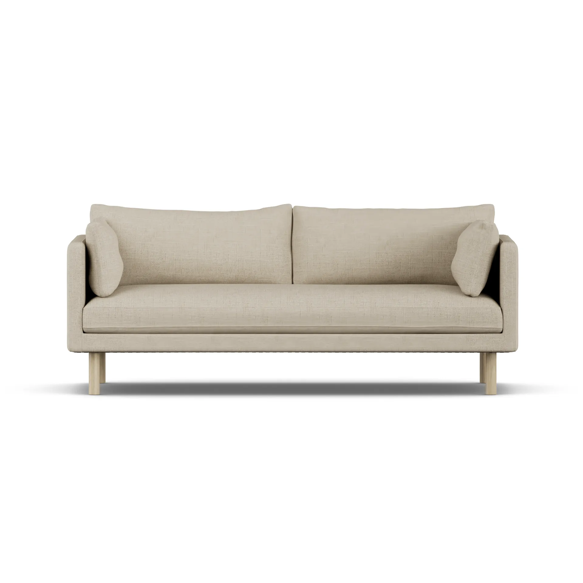 Linnevik καναπές, Bern Beige 0341-Λευκή λαδωμένη δρυς, 3 θέσεων, χωρίς φούστα 1898