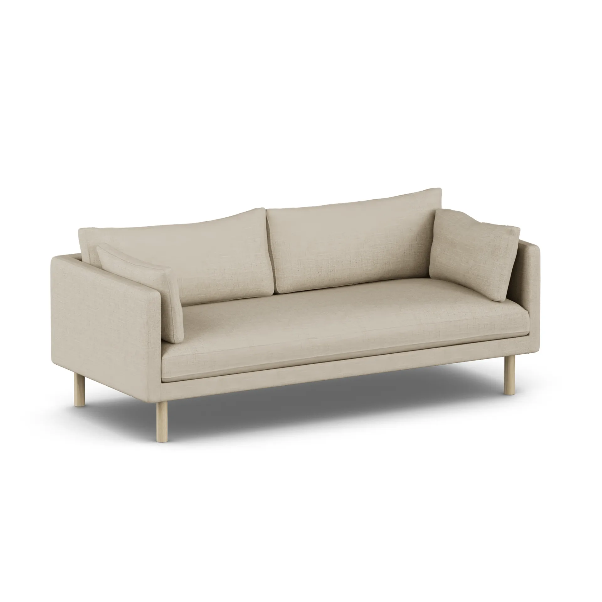 Linnevik καναπές, Bern Beige 0341-Λευκή λαδωμένη δρυς, 3 θέσεων, χωρίς φούστα 1898