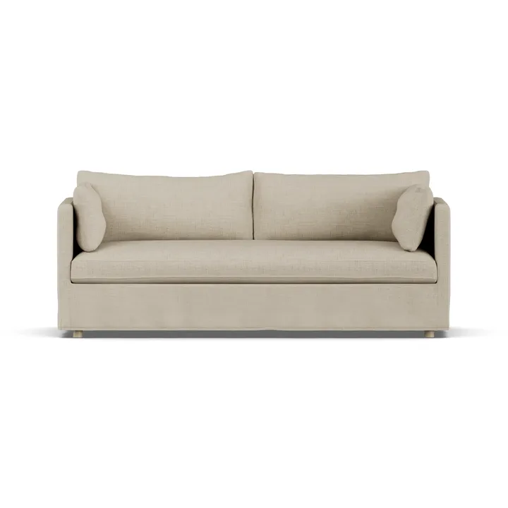 Linnevik καναπές - Bern Beige 0341-Λευκή λαδωμένη δρυς, 3 θέσεων, με φούστα - 1898