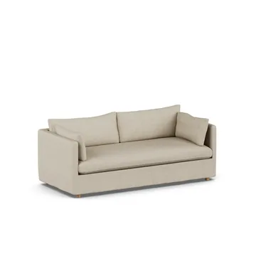 Linnevik καναπές - Bern Beige 0341-Λευκή λαδωμένη δρυς, 3 θέσεων, με φούστα - 1898
