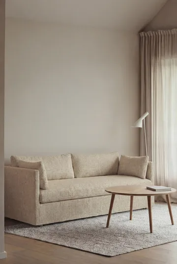 Linnevik καναπές - Bern Beige 0341-Λευκή λαδωμένη δρυς, 3 θέσεων, με φούστα - 1898