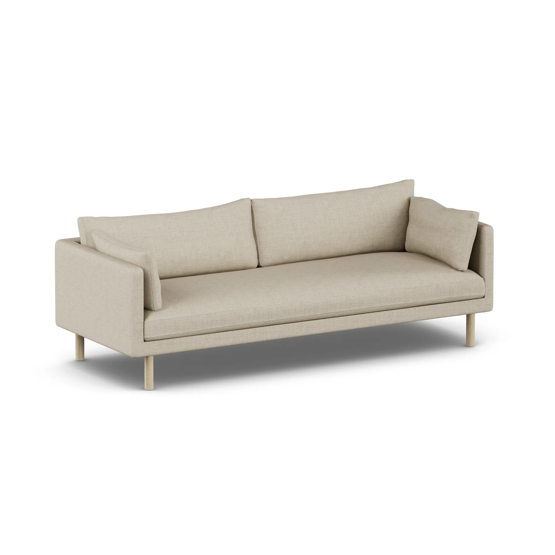 Linnevik καναπές, Bern Beige 0341-Λευκή λαδωμένη δρυς, 4 θέσεων, χωρίς φούστα 1898