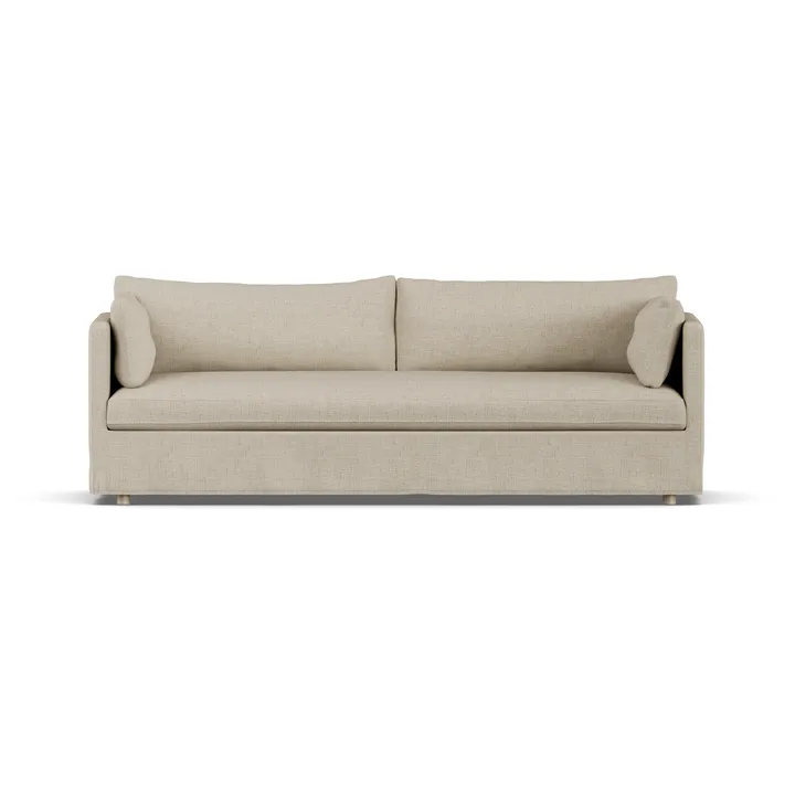 Linnevik καναπές - Bern beige 0341-Λευκή λαδωμένη δρυς, 4 θέσεων, με φούστα - 1898