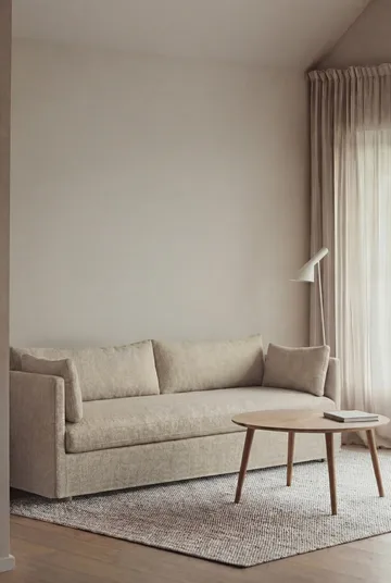 Linnevik καναπές - Bern beige 0341-Λευκή λαδωμένη δρυς, 4 θέσεων, με φούστα - 1898