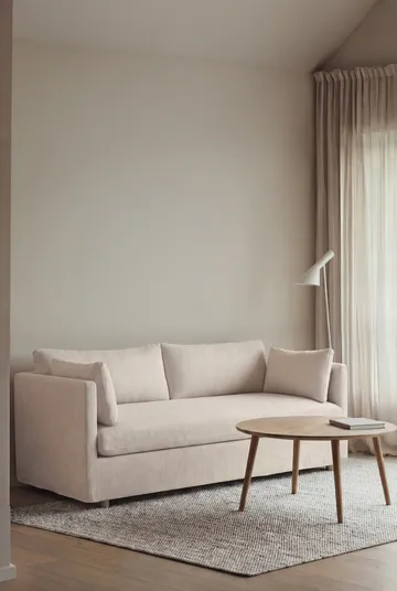 Linnevik καναπές - Caleido Beige 9600-Λευκή λαδωμένη δρυς, 2 θέσεων, με φούστα - 1898